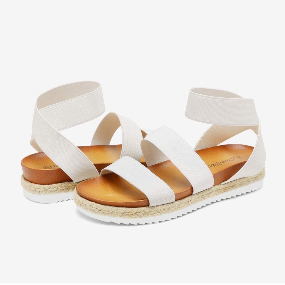 Open Toe Ankle Strap Espadrille Flatform Platform Wedge Sandals